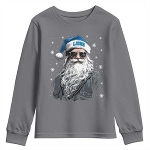 Vintage DFL Christmas Youth Sweatshirt Retro Santa Lions Fan Game Day TS10 Charcoal Print Your Wear