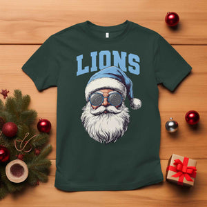 LF Football Christmas T Shirt Vintage Santa Claus Face Game Day TS10 Dark Forest Green Print Your Wear