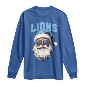 LF Football Christmas Long Sleeve Shirt Vintage Santa Claus Face Game Day TS10 Royal Blue Print Your Wear