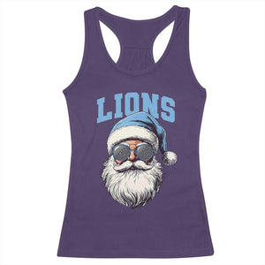 LF Football Christmas Racerback Tank Top Vintage Santa Claus Face Game Day TS10 Purple Print Your Wear