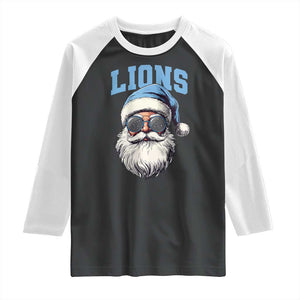 LF Football Christmas Raglan Shirt Vintage Santa Claus Face Game Day TS10 Black White Print Your Wear