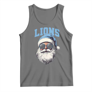 LF Football Christmas Tank Top Vintage Santa Claus Face Game Day TS10 Black Heather Print Your Wear