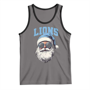 LF Football Christmas Tank Top Vintage Santa Claus Face Game Day TS10 Deep Heather Black Print Your Wear