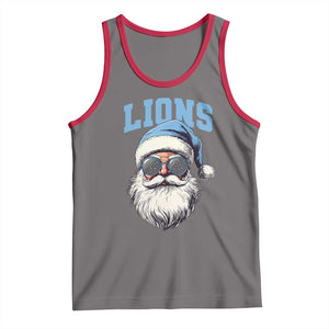 LF Football Christmas Tank Top Vintage Santa Claus Face Game Day TS10 Deep Heather Red Print Your Wear