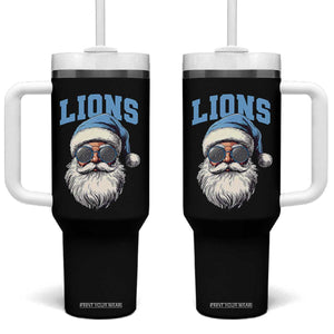 LF Football Christmas Tumbler With Handle Vintage Santa Claus Face Game Day TS10 One Size: 40 oz Black Print Your Wear