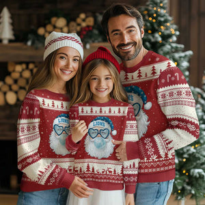 Christmas LF Ugly Christmas Sweater Vintage Retro Santa Bubble Gum Game Day TS10 Red Beige Print Your Wear