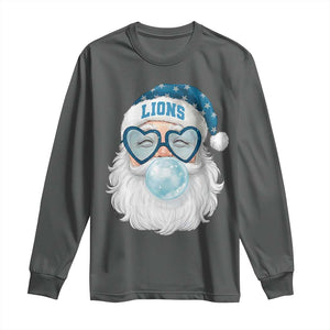 Christmas LF Long Sleeve Shirt Vintage Retro Santa Bubble Gum Game Day TS10 Dark Heather Print Your Wear