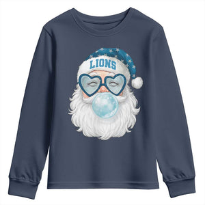 Christmas LF Youth Sweatshirt Vintage Retro Santa Bubble Gum Game Day TS10 Navy Print Your Wear