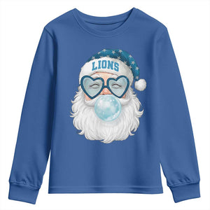 Christmas LF Youth Sweatshirt Vintage Retro Santa Bubble Gum Game Day TS10 Royal Blue Print Your Wear