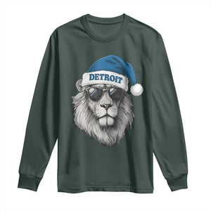 Vintage LF Christmas Long Sleeve Shirt Game Day Santa Hat Football Lovers TS10 Dark Forest Green Print Your Wear