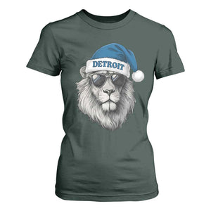 Vintage LF Christmas T Shirt For Women Game Day Santa Hat Football Lovers TS10 Dark Forest Green Print Your Wear