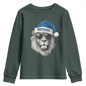 Vintage LF Christmas Youth Sweatshirt Game Day Santa Hat Football Lovers TS10 Dark Forest Green Print Your Wear