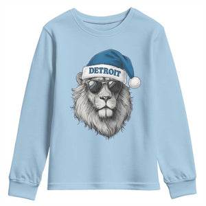 Vintage LF Christmas Youth Sweatshirt Game Day Santa Hat Football Lovers TS10 Light Blue Print Your Wear