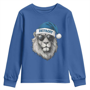 Vintage LF Christmas Youth Sweatshirt Game Day Santa Hat Football Lovers TS10 Royal Blue Print Your Wear