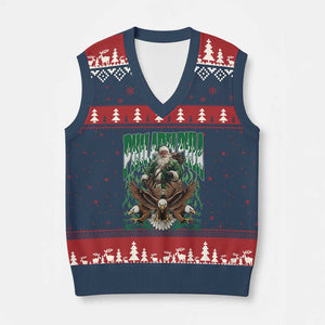 Funny Xmas Philly V-Neck Knit Sweater Vest Fly Santa Fly PFE Pride TS10 Navy Red Print Your Wear