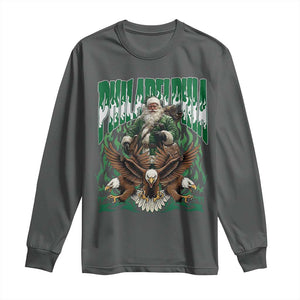 Funny Xmas Philly Long Sleeve Shirt Fly Santa Fly PFE Pride TS10 Dark Heather Print Your Wear