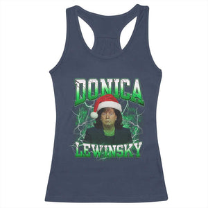 Funny Christmas Donica Lewinsky Racerback Tank Top Big Beautiful Bill Clinton Bubba Trump TS10 Navy Print Your Wear