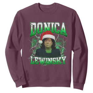 Funny Christmas Donica Lewinsky Sweatshirt Big Beautiful Bill Clinton Bubba Trump TS10 Maroon Print Your Wear
