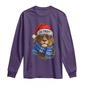 Vintage LF Christmas Long Sleeve Shirt Game Day Santa Hat Football Lovers TS10 Purple Print Your Wear