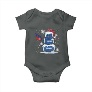 Christmas BFB Football Baby Onesie Vintage 90s BFB Sports Fan Football Snowman Xmas Pajamas TS10 Dark Heather Print Your Wear