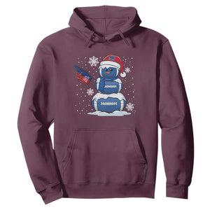 Christmas BFB Football Hoodie Vintage 90s BFB Sports Fan Football Snowman Xmas Pajamas TS10 Maroon Print Your Wear