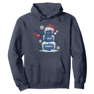 Christmas BFB Football Hoodie Vintage 90s BFB Sports Fan Football Snowman Xmas Pajamas TS10 Navy Print Your Wear