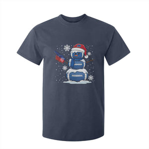 Christmas BFB Football T Shirt For Kid Vintage 90s BFB Sports Fan Football Snowman Xmas Pajamas TS10 Navy Print Your Wear
