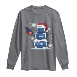 Christmas BFB Football Long Sleeve Shirt Vintage 90s BFB Sports Fan Football Snowman Xmas Pajamas TS10 Charcoal Print Your Wear