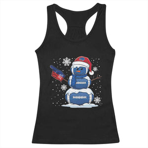 Christmas BFB Football Racerback Tank Top Vintage 90s BFB Sports Fan Football Snowman Xmas Pajamas TS10 Black Print Your Wear