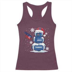 Christmas BFB Football Racerback Tank Top Vintage 90s BFB Sports Fan Football Snowman Xmas Pajamas TS10 Maroon Print Your Wear
