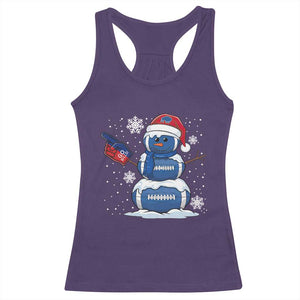 Christmas BFB Football Racerback Tank Top Vintage 90s BFB Sports Fan Football Snowman Xmas Pajamas TS10 Purple Print Your Wear