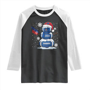 Christmas BFB Football Raglan Shirt Vintage 90s BFB Sports Fan Football Snowman Xmas Pajamas TS10 Black White Print Your Wear