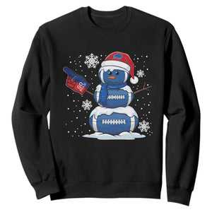 Christmas Buffalo Football Sweatshirt Vintage 90s Bill Fan Football Snowman Xmas Pajamas TS10 Black Print Your Wear