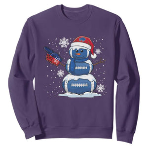 Christmas Buffalo Football Sweatshirt Vintage 90s Bill Fan Football Snowman Xmas Pajamas TS10 Purple Print Your Wear