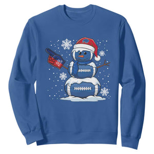 Christmas BFB Football Sweatshirt Vintage 90s BFB Sports Fan Football Snowman Xmas Pajamas TS10 Royal Blue Print Your Wear
