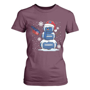 Christmas BFB Football T Shirt For Women Vintage 90s BFB Sports Fan Football Snowman Xmas Pajamas TS10 Maroon Print Your Wear