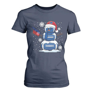 Christmas BFB Football T Shirt For Women Vintage 90s BFB Sports Fan Football Snowman Xmas Pajamas TS10 Navy Print Your Wear