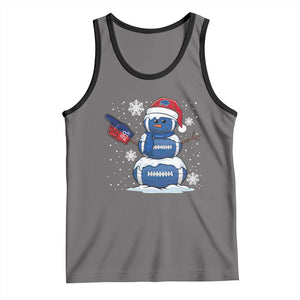 Christmas BFB Football Tank Top Vintage 90s BFB Sports Fan Football Snowman Xmas Pajamas TS10 Deep Heather Black Print Your Wear