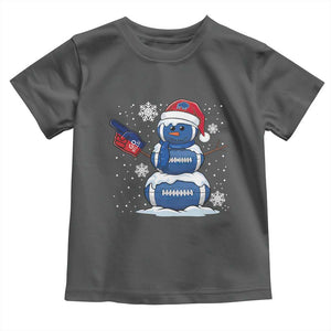 Christmas BFB Football Toddler T Shirt Vintage 90s BFB Sports Fan Football Snowman Xmas Pajamas TS10 Dark Heather Print Your Wear