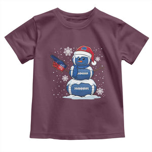 Christmas BFB Football Toddler T Shirt Vintage 90s BFB Sports Fan Football Snowman Xmas Pajamas TS10 Maroon Print Your Wear