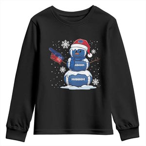 Christmas BFB Football Youth Sweatshirt Vintage 90s BFB Sports Fan Football Snowman Xmas Pajamas TS10 Black Print Your Wear