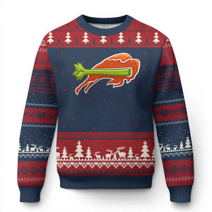 BFB Chicken Wing Ugly Christmas Sweater Vintage 90s BFB Sports Fan Game Day TS10 Navy Red Print Your Wear