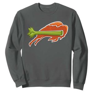 Buffalo Chicken Wing Sweatshirt Vintage 90s Bill Fan Game Day TS10 Dark Heather Print Your Wear