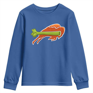 BFB Chicken Wing Youth Sweatshirt Vintage 90s BFB Sports Fan Game Day TS10 Royal Blue Print Your Wear