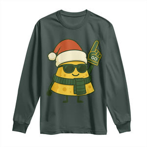GB Fan Christmas Long Sleeve Shirt Gifts for Sports Fans Santa Hat TS10 Dark Forest Green Print Your Wear