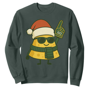 Green Bay Fan Christmas Sweatshirt Gifts for Sports Fans Santa Hat TS10 Dark Forest Green Print Your Wear