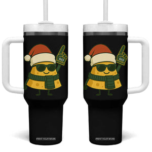 GB Fan Christmas Tumbler With Handle Gifts for Sports Fans Santa Hat TS10 One Size: 40 oz Black Print Your Wear