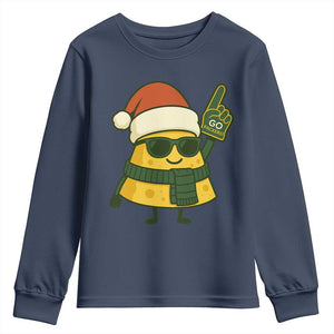 GB Fan Christmas Youth Sweatshirt Gifts for Sports Fans Santa Hat TS10 Navy Print Your Wear