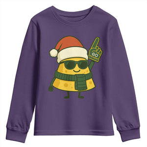 GB Fan Christmas Youth Sweatshirt Gifts for Sports Fans Santa Hat TS10 Purple Print Your Wear