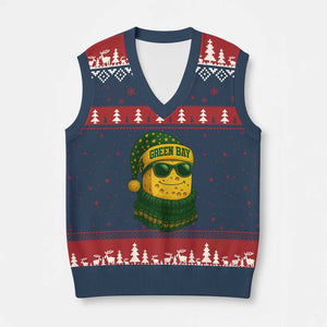 Christmas GB V-Neck Knit Sweater Vest Gifts for Sports Fans Santa Hat TS10 Navy Red Print Your Wear